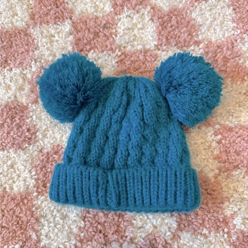 C.C KIDS Cable Knit Double Pom Beanie Winter Hat